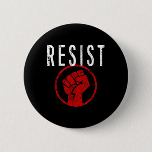 Resist Fist T Shirt - deel uitmaken van het verzet Ronde Button 5,7 Cm