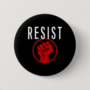 Resist Fist T Shirt - deel uitmaken van het verzet Ronde Button 5,7 Cm