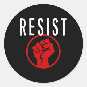 Resist Fist T Shirt - deel uitmaken van het verzet Ronde Sticker