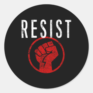 Resist Fist T Shirt - deel uitmaken van het verzet Ronde Sticker