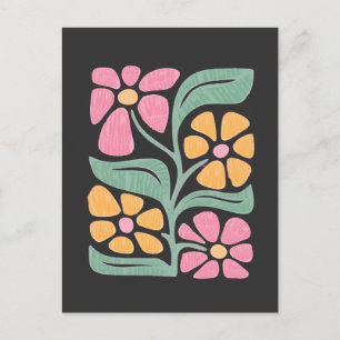 RESIST Floral Anti Trump Politiek Protest Briefkaart