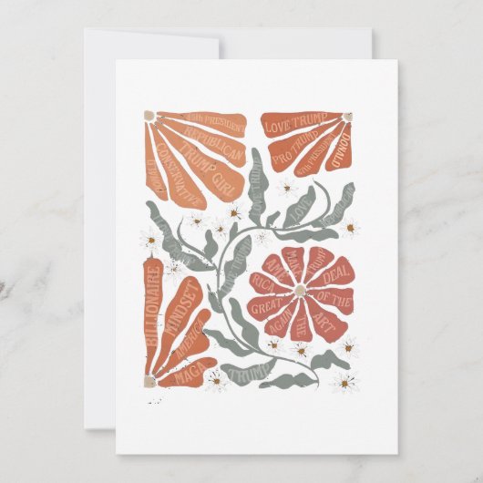 RESIST Floral Anti Trump Politiek Protest Feestdagenkaart (Voorkant)