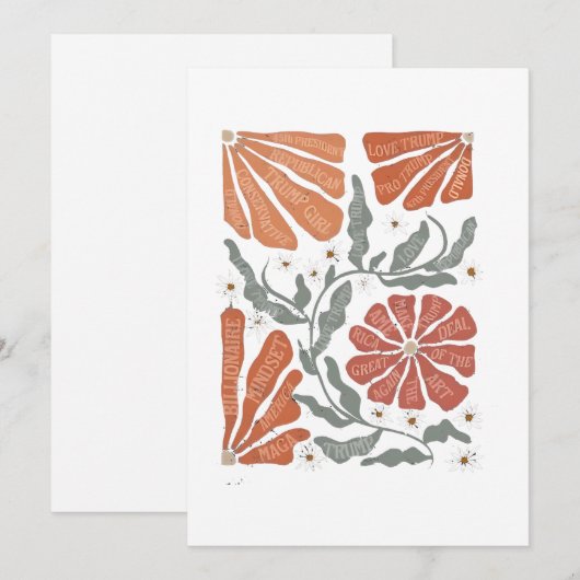 RESIST Floral Anti Trump Politiek Protest Feestdagenkaart (Voorkant / Achterkant)