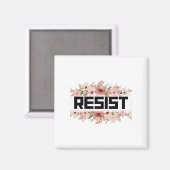 RESIST Floral Anti Trump Politiek Protest Magneet (Voorkant / Achterkant)