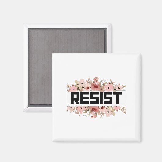 RESIST Floral Anti Trump Politiek Protest Magneet (Voorkant / Achterkant)