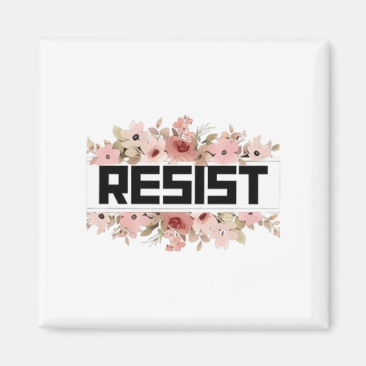 RESIST Floral Anti Trump Politiek Protest Magneet (Voorkant)
