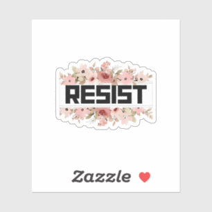 RESIST Floral Anti Trump Politiek Protest Sticker