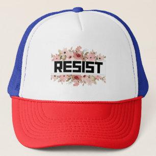 RESIST Floral Anti Trump Politiek Protest Trucker Pet