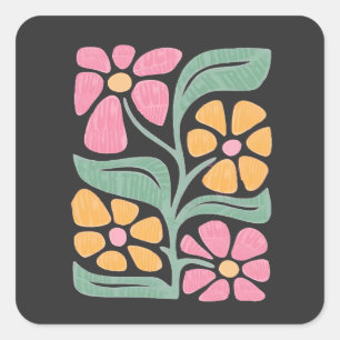 RESIST Floral Anti Trump Politiek Protest Vierkante Sticker
