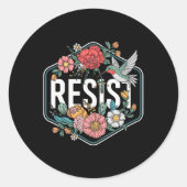 Resist Floral Protest Trump Anti Trump 1  Ronde Sticker (Voorkant)