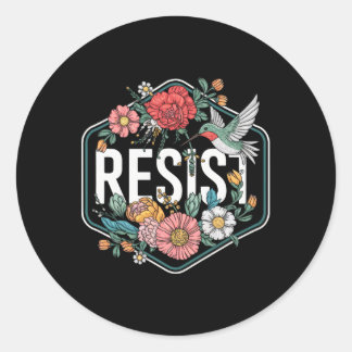 Resist Floral Protest Trump Anti Trump 1  Ronde Sticker