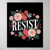 Resist Floral Protest Trump Anti Trump  Poster (Voorkant)