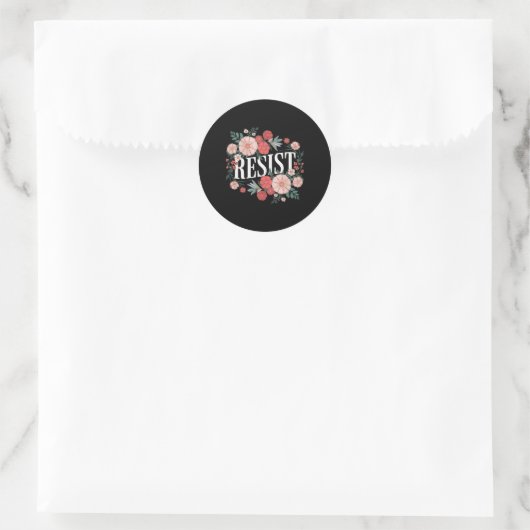 Resist Floral Protest Trump Anti Trump  Ronde Sticker (Tas)