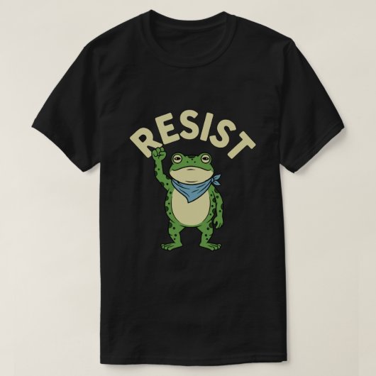 Resist Frog Illustration T-Shirt, Cute Protest Fro T-shirt (Design voorkant)