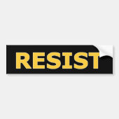 RESIST - Geel op zwart Bumpersticker (Voorkant)