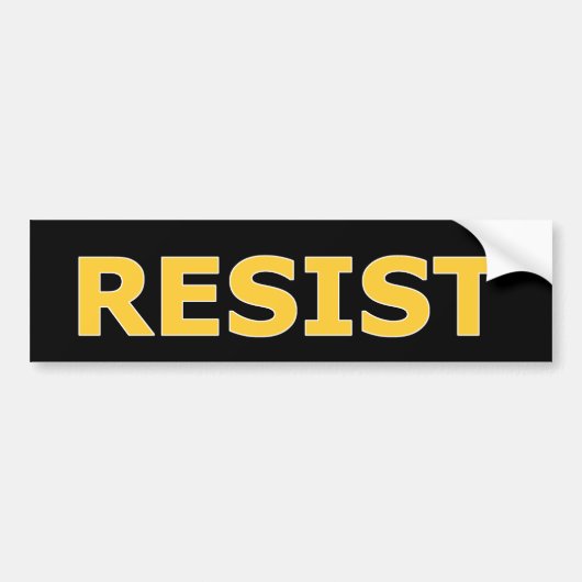 RESIST - Geel op zwart Bumpersticker (Voorkant)