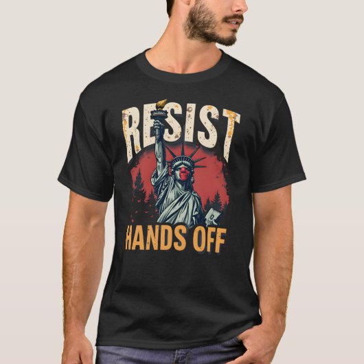 Resist Hands Off - Vrijheidsbeeld T-shirt (Voorkant)