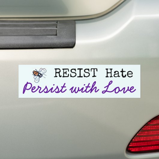 RESIST Hate, blijf met liefde - Bumpersticker (Op auto)
