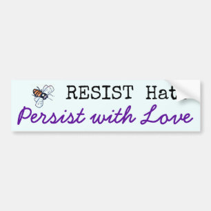 RESIST Hate, blijf met liefde - Bumpersticker