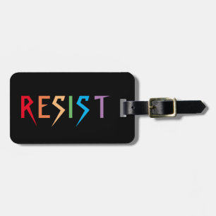 Resist in Bagagelabel voor regenboogkleuren