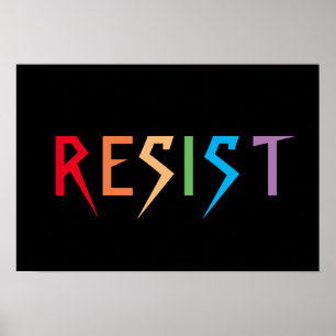 Resist in Poster voor regenboogkleuren