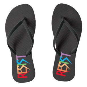 Resist in regenboogkleuren, Teenslippers