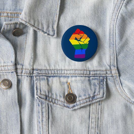 #Resist LGBT Rainbow Fist Protest Ronde Button 5,7 Cm (In situ)
