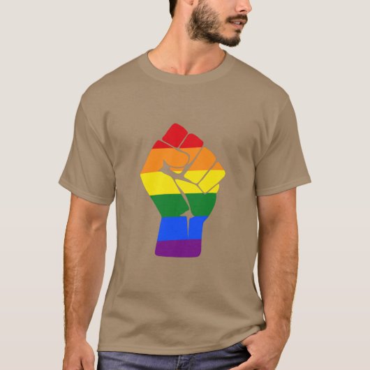 #Resist LGBT Rainbow Fist Protest T-shirt (Voorkant)