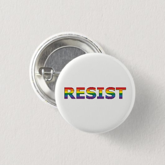 RESIST - LGBT RONDE BUTTON 3,2 CM (Voorkant /achterkant)