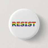 RESIST - LGBT RONDE BUTTON 3,2 CM (Voorkant)