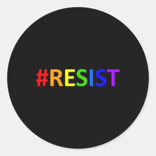 #Resist LGBTQ Rainbow Anti-Trump Weerstand Ronde Sticker