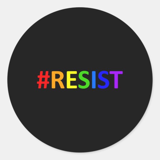 #Resist LGBTQ Rainbow Anti-Trump Weerstand Ronde Sticker (Voorkant)