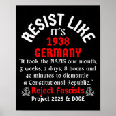 Resist Like It's 1938 Germany  Poster (Voorkant)