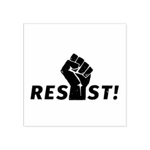 Resist met een vuist rubberstempel