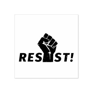 Resist met een vuist rubberstempel