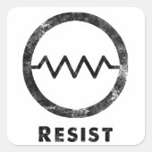 "Resist" met tekst Vierkante Sticker (Voorkant)