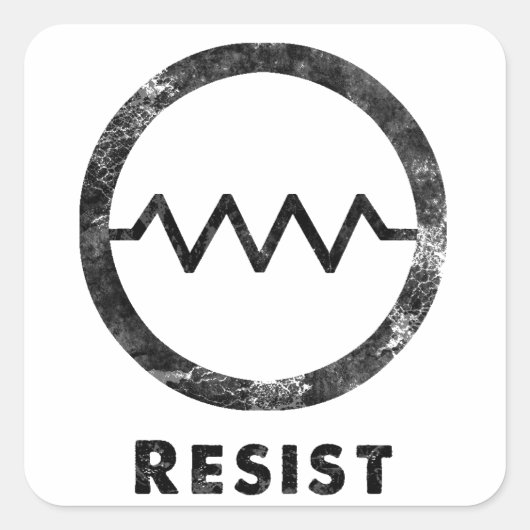 "Resist" met tekst Vierkante Sticker (Voorkant)