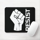 Resist met vuist - in wit 0002 muismat (Met muis)