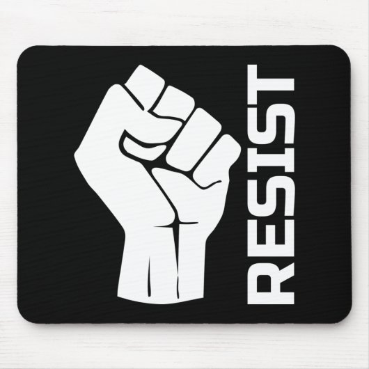 Resist met vuist - in wit 0002 muismat (Voorkant)
