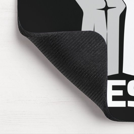 Resist met vuist - in wit 0002 muispad muismat (Hoek)