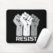 Resist met vuist - in wit 0002 muispad muismat (Met muis)