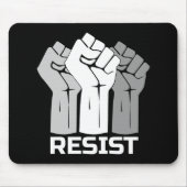 Resist met vuist - in wit 0002 muispad muismat (Voorkant)