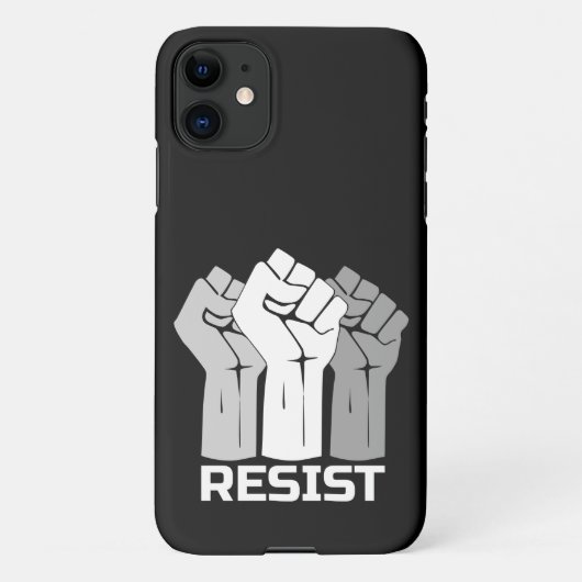 Resist met vuist - in wit 0003 iPhone hoesje (Achterkant)