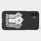 Resist met vuist - in wit 0003 iPhone hoesje (Achterkant horizontaal)