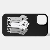 Resist met vuist - in wit 0003 iPhone hoesje (Achterkant horizontaal)