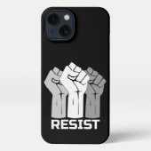 Resist met vuist - in wit 0003 iPhone hoesje (Achterkant)