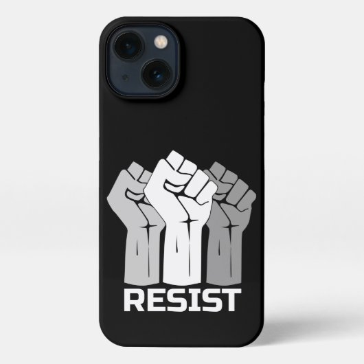 Resist met vuist - in wit 0003 iPhone hoesje (Achterkant)