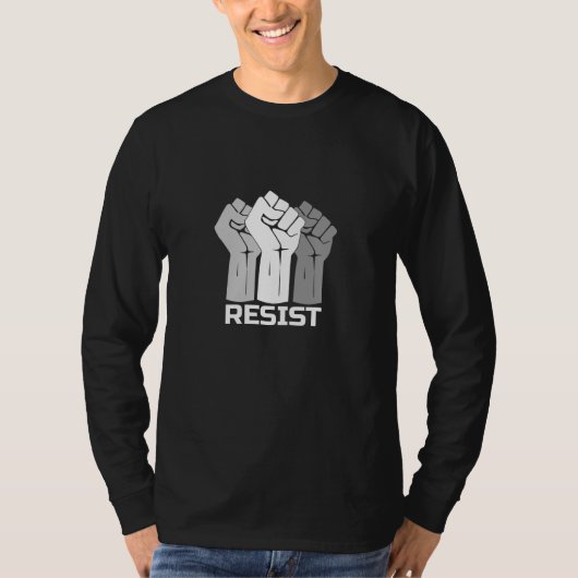 Resist met vuist - in wit 0003 t-shirt (Voorkant)