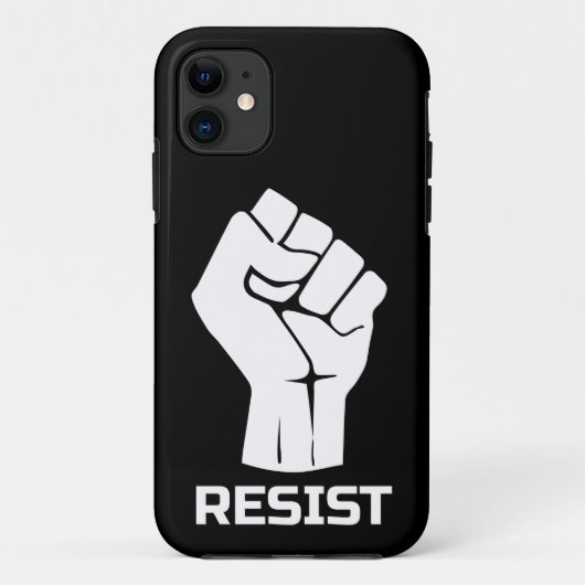 Resist met vuist - in wit Case-Mate iPhone case (Achterkant)