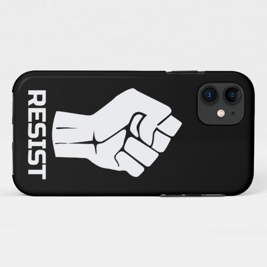 Resist met vuist - in wit Case-Mate iPhone case (Achterkant (horizontaal))